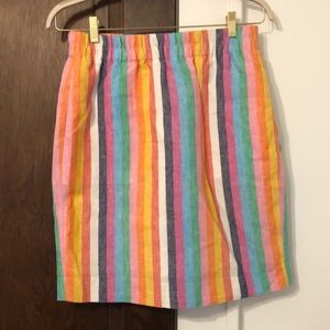 J. Crew linen striped linen skirt